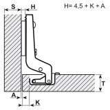Панта 110 градуса плавно затваряне - мини