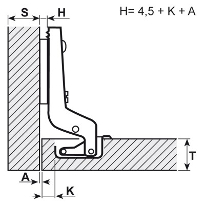 Панта 110 градуса плавно затваряне - мини
