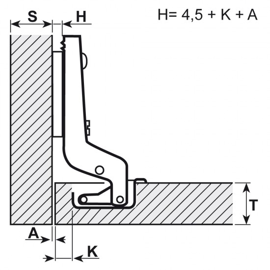 Панта 110 градуса плавно затваряне - мини