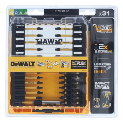 Комплект ударни накрайници, битове DeWalt DT70738T, 31 части