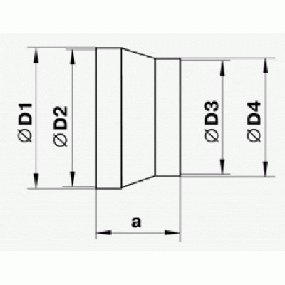 Редуктор VENTS 211 за кръгли въздуховоди с диаметър от Ф 100 към Ф 125