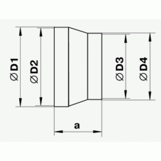 Редуктор VENTS 211 за кръгли въздуховоди с диаметър от Ф 100 към Ф 125