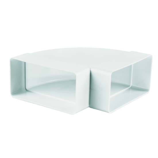 Коляно хоризонтално на 90° VENTS 5251 за плоски въздуховоди