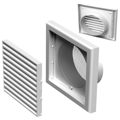 Пластмасова вентилационна решетка VENTS MV 100 Vs, 154x110
