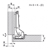Панта 110 градуса за открит кант с основа