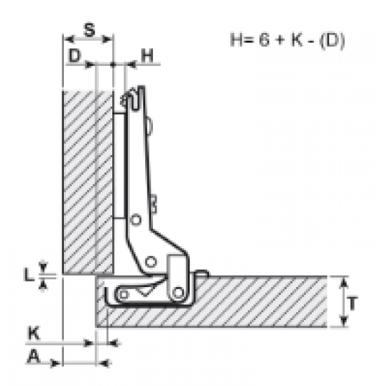 Панта 110 градуса за открит кант с основа