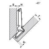 Панта Salice C2ABH99 120 градуса за покрит кант