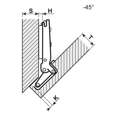 Панта Salice C2ABH99 120 градуса за покрит кант