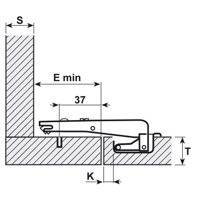 Панта Salice C2ABN99AC за врата в една равнина