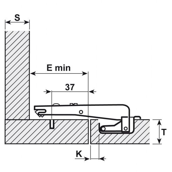 Панта Salice C2ABN99AC за врата в една равнина