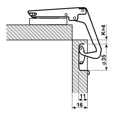 Панта Salice C2AYA99 за ъглови врати