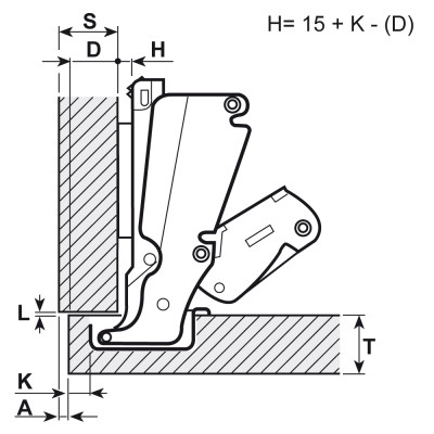 Панта Salice C2AKAE9  155 градуса плавно затваряне