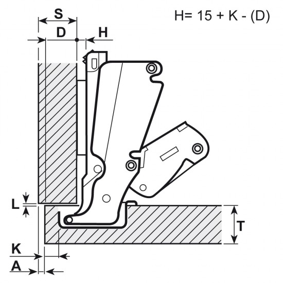 Панта Salice C2AKAE9  155 градуса плавно затваряне