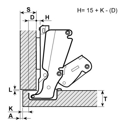 Панта  Salice C2AFA99 165 градуса открит кант