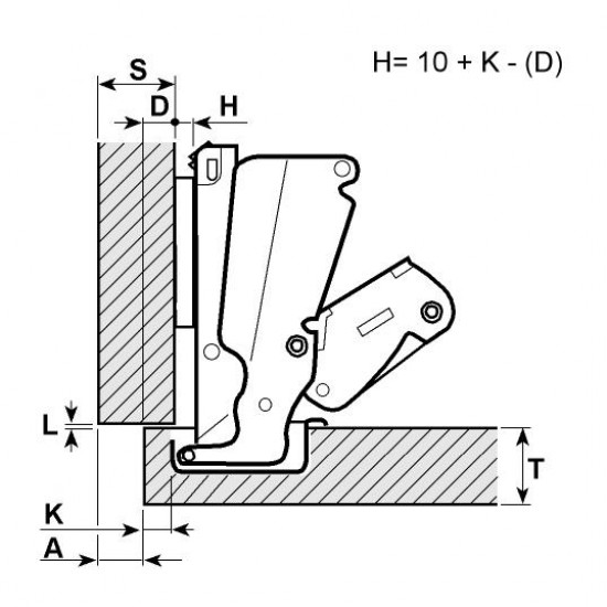 Панта  Salice C2AFG99 165 градуса полупокрит кант