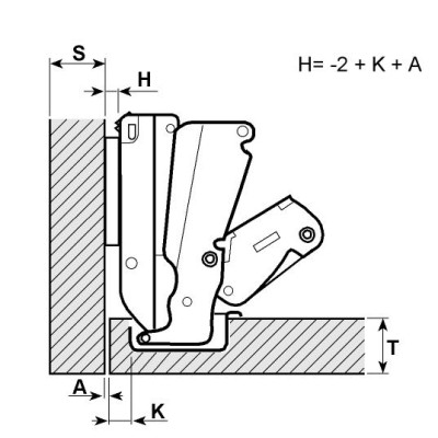 Панта  Salice C2AFG99 165 градуса полупокрит кант