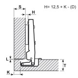 Панта 110 градуса плавно затваряне - мини