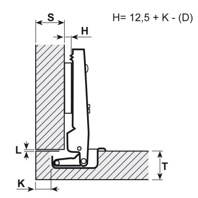 Панта 110 градуса плавно затваряне - мини